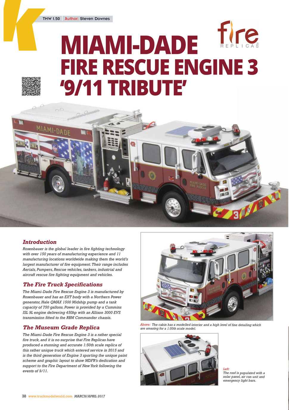 Miami-Dade Engine 3 featured in Truck Model World, U.K.