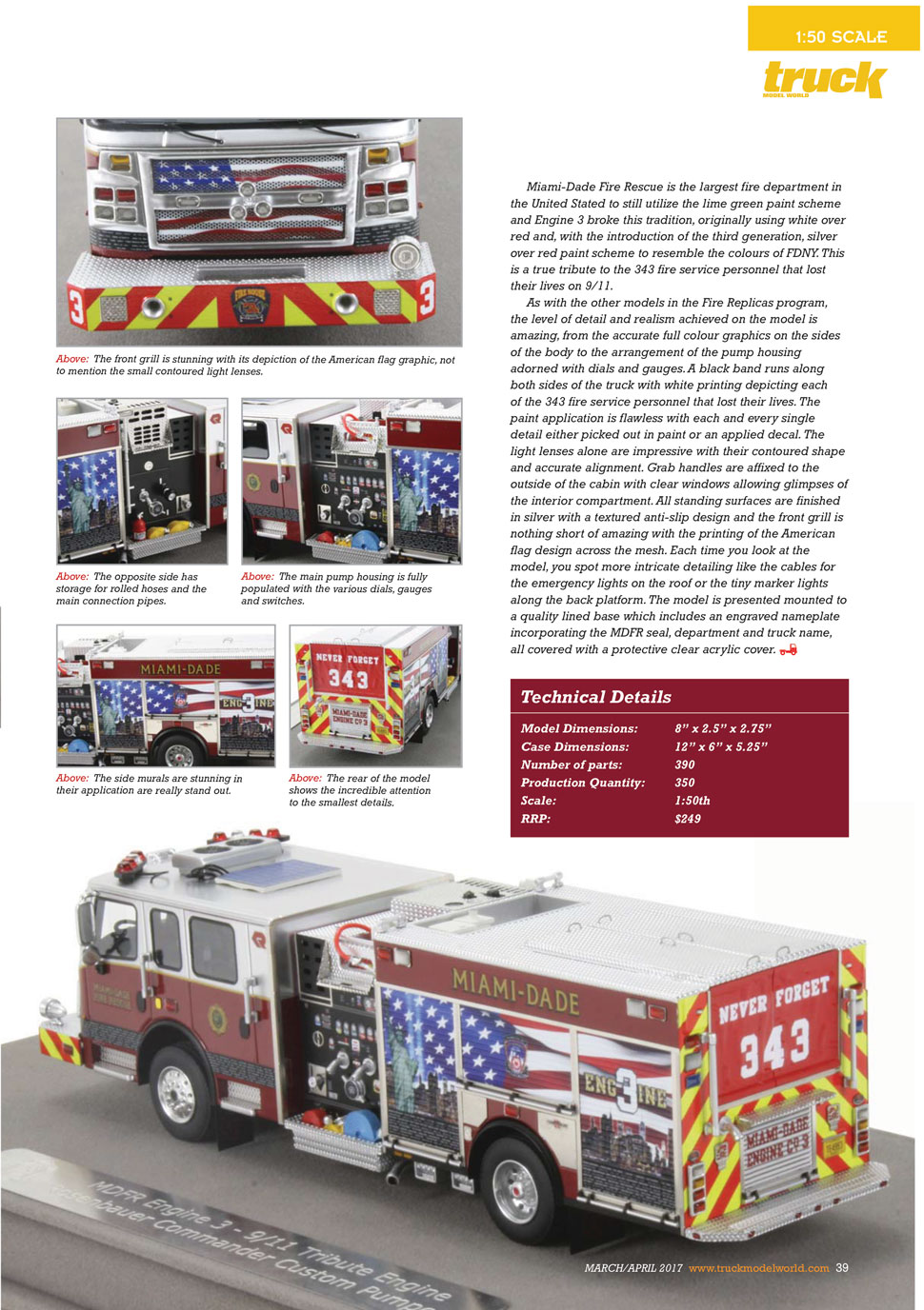 Miami-Dade Engine 3 featured in Truck Model World, U.K.