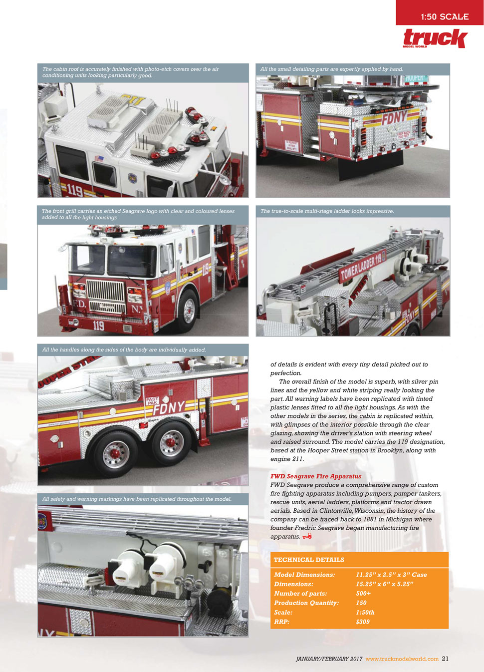 Order your FDNY Tower Ladder 119 museum grade scale model