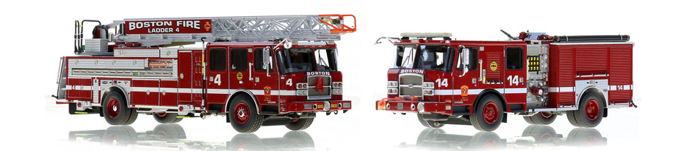 Boston Ladder 4 and Engine 14 scale models