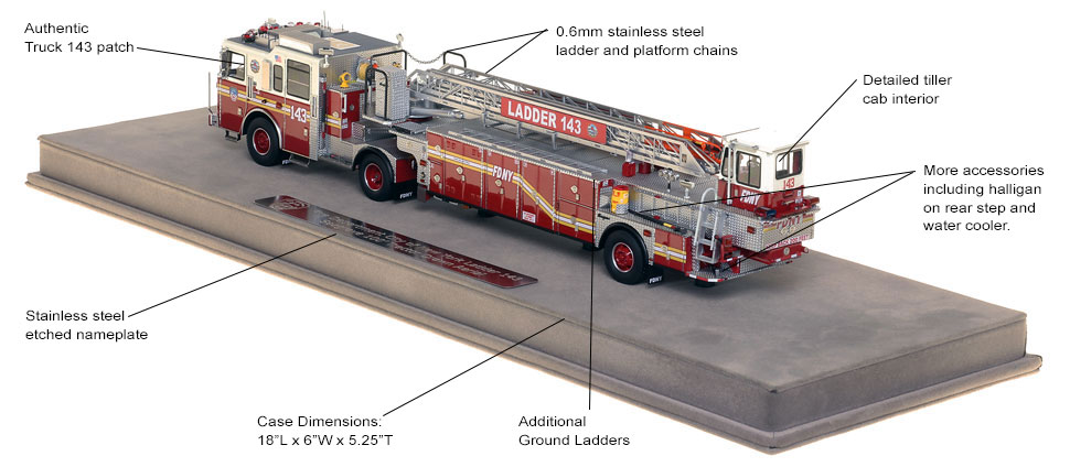 Features and specs of FDNY Ladder 143