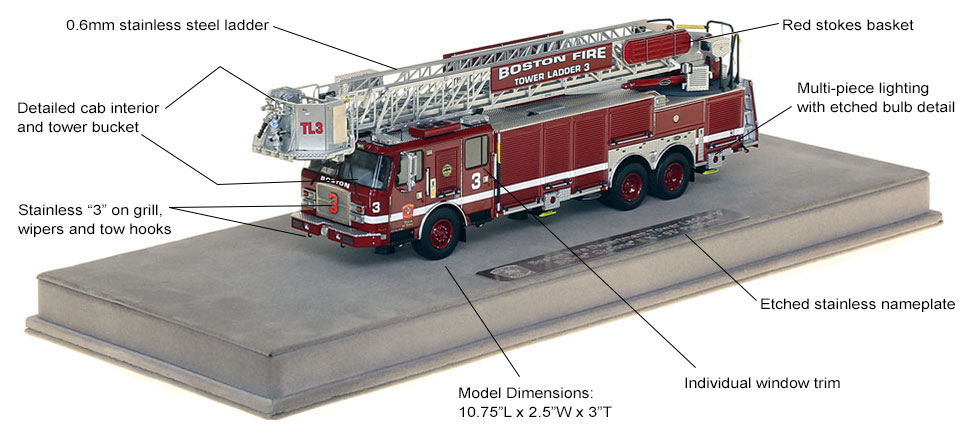 Specs and features of Downtown Boston's Tower Ladder 3