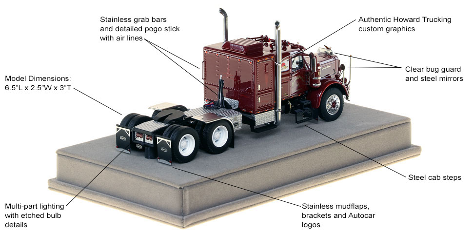 Specs and features of Howard Trucking's 1956 Autocar DC-75T
