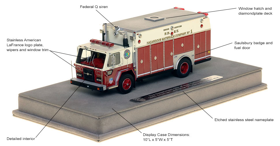 Features and Specs of FDNY Haz-Mat 1 scale model