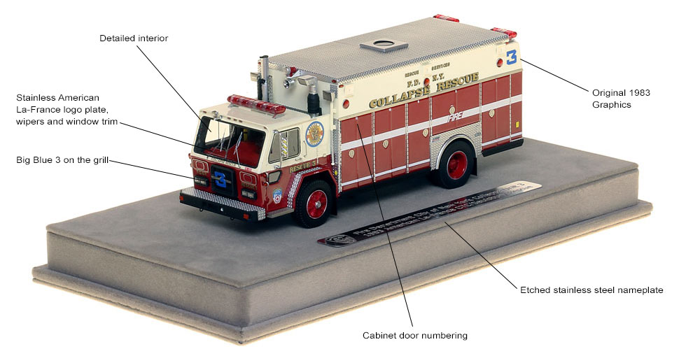 Specs and features of FDNY 1983 American LaFrance Collapse Rescue 3