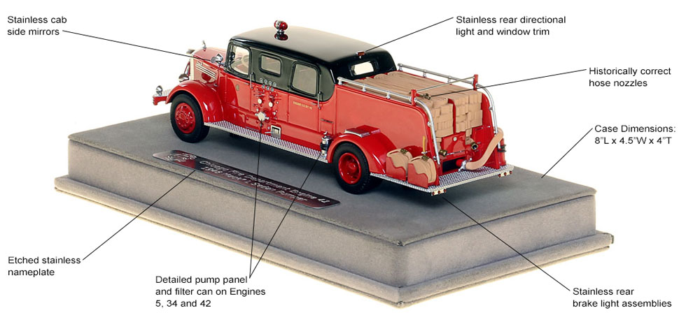 Features and specs of the Mack L Sedan Cab pumpers