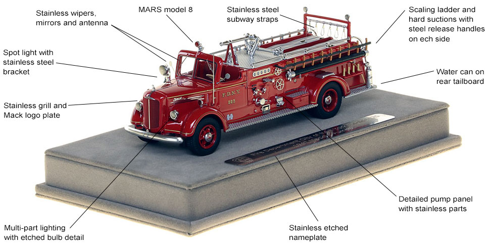 Features and specs of FDNY's 1947 Mack L Engine 225