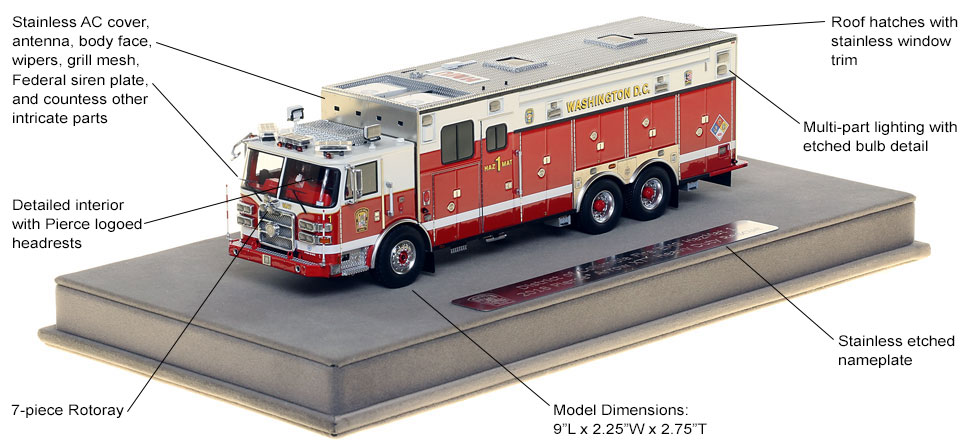 Features and specs of Washington D.C. HazMat 1 scale model