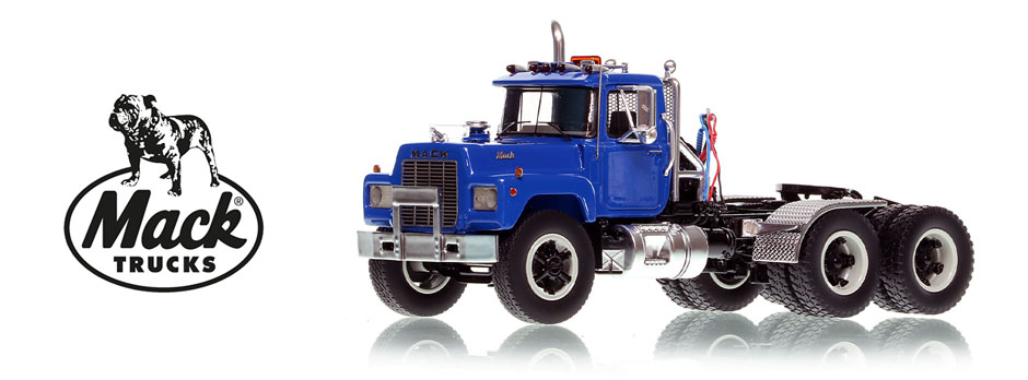 Learn more about the blue over black Mack R scale model!