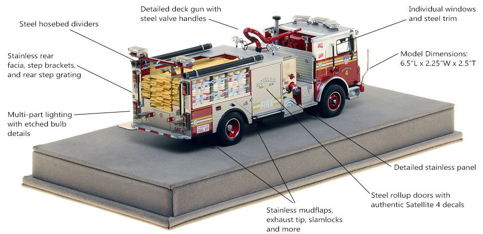 Specs and Features of FDNY Satellite 4 scale model