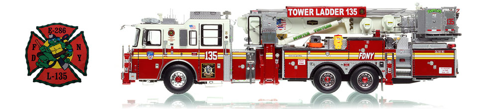 See FDNY's Tower Ladder 135 for the Myrtle Turtles in Queens!