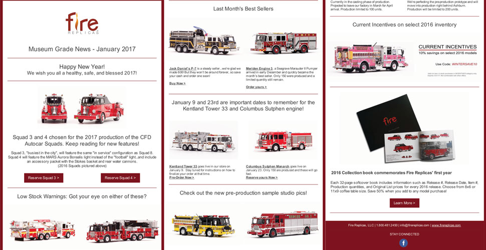 Fire Replicas January 2017 Newsletter