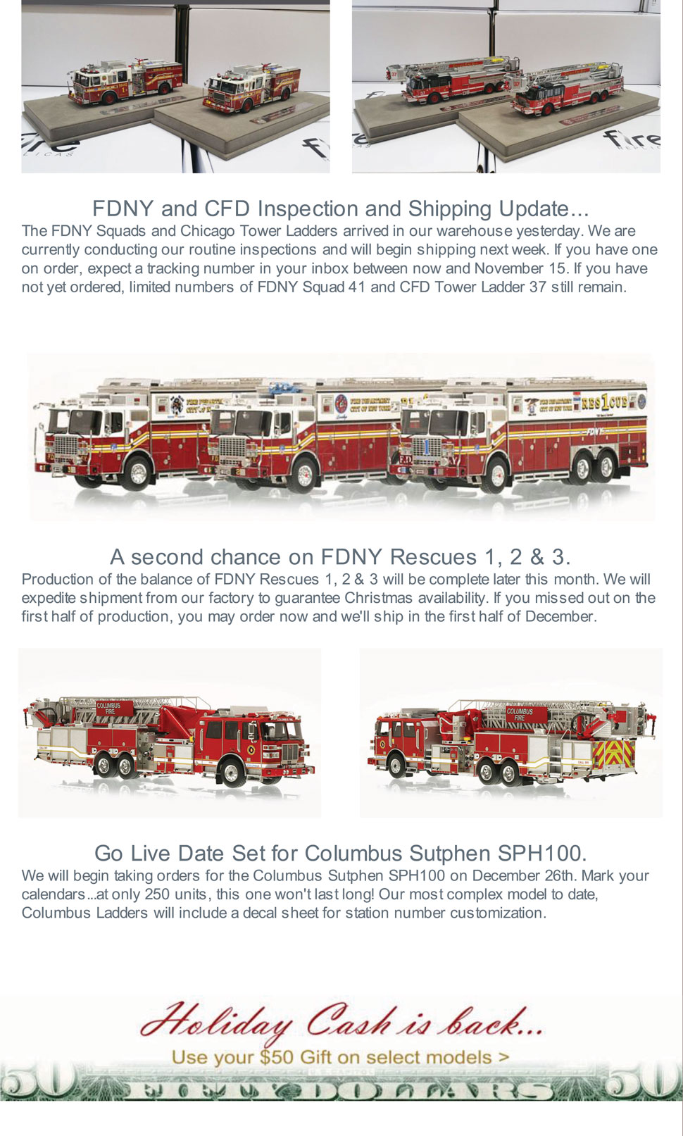 Fire Replicas November News